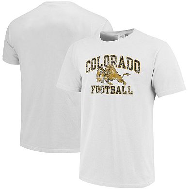 Men's White Colorado Buffaloes Football Arch Over Mascot Comfort Colors T-Shirt