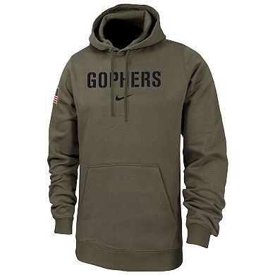 Men's Nike  Olive Minnesota Golden Gophers Military Pack Club Fleece Pullover Hoodie