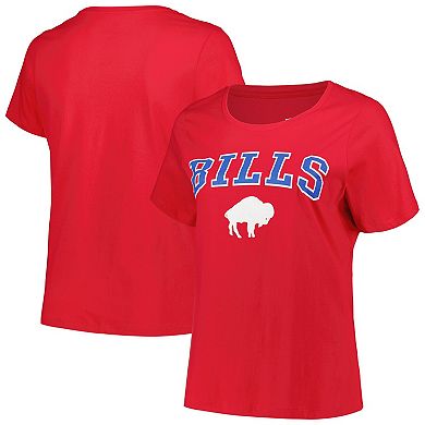 Women's Fanatics Branded Red Buffalo Bills Arch Over Logo Plus Size T-Shirt