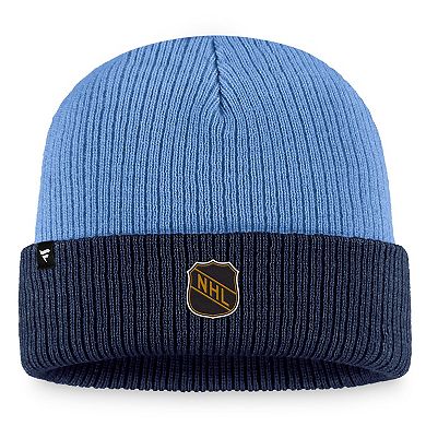 Men's Fanatics Branded  Light Blue/Navy Pittsburgh Penguins Heritage Vintage Cuffed Knit Hat