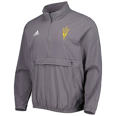 Men's adidas Gray Arizona State Sun Devils Strategy Stadium AEROREADY Woven Half-Zip Jacket