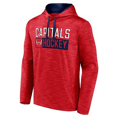 Men's Fanatics Branded Heather Red Washington Capitals Close Shave Pullover Hoodie