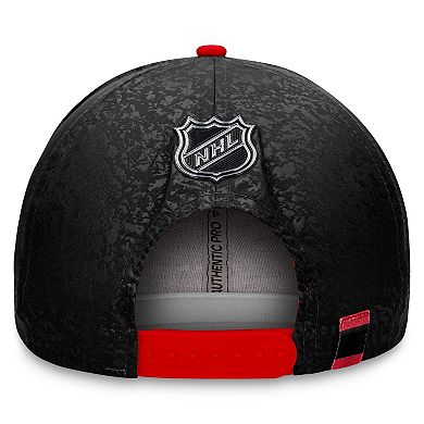 Men's Fanatics Branded  Black/Red Ottawa Senators Authentic Pro Rink Two-Tone Snapback Hat