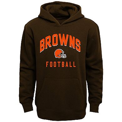 Youth Brown/Heather Gray Cleveland Browns Play by Play Pullover Hoodie & Pants Set