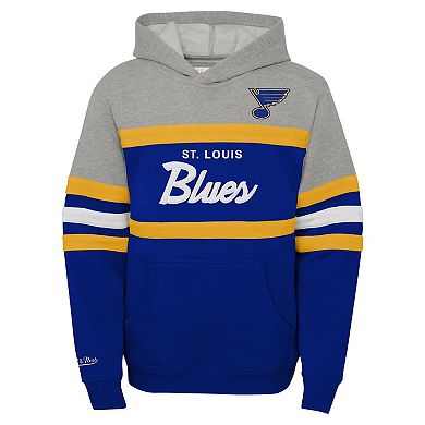 Youth Mitchell & Ness Gray St. Louis Blues Head Coach Pullover Hoodie