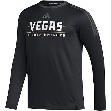 Men's adidas Black Vegas Golden Knights AEROREADYÂ® Long Sleeve T-Shirt