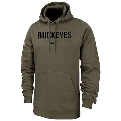 Men's Nike  Olive Ohio State Buckeyes Military Pack Club Fleece Pullover Hoodie