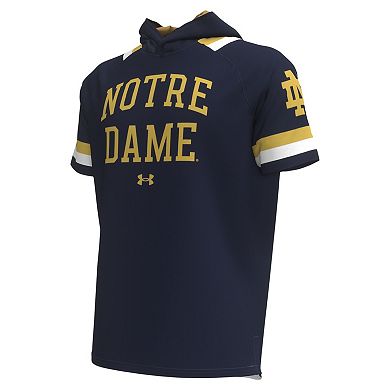 Men's Under Armour Navy Notre Dame Fighting Irish Shooter Raglan Hoodie T-Shirt