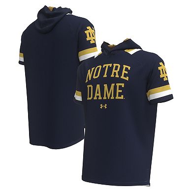 Men's Under Armour Navy Notre Dame Fighting Irish Shooter Raglan Hoodie T-Shirt