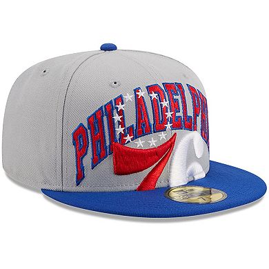 Men's New Era Gray/Royal Philadelphia 76ers Tip-Off Two-Tone 59FIFTY Fitted Hat