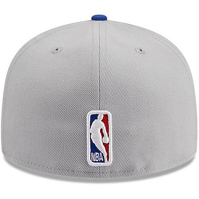 Men's New Era Gray/Royal Philadelphia 76ers Tip-Off Two-Tone 59FIFTY Fitted Hat