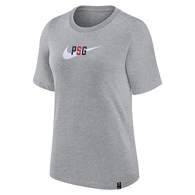 Women's Paris Saint-Germain Nike Heather Gray Swoosh T-Shirt