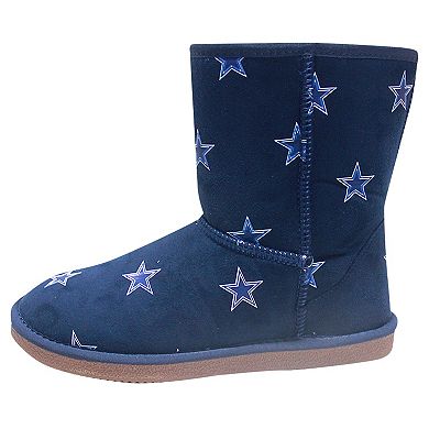 Women's Cuce Navy Dallas Cowboys Allover Logo Boots