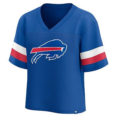 Women's Fanatics Branded  Royal Buffalo Bills Established Jersey Cropped V-Neck T-Shirt