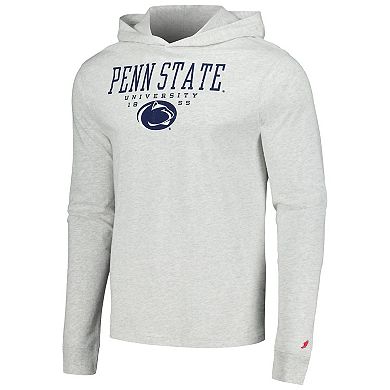 Men's League Collegiate Wear Ash Penn State Nittany Lions Team Stack Tumble Long Sleeve Hooded T-Shirt