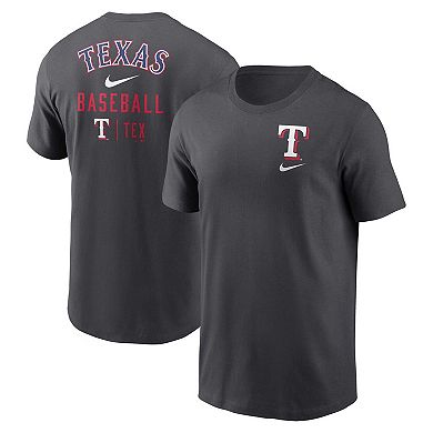 Men's Nike Charcoal Texas Rangers Logo Sketch Bar T-Shirt