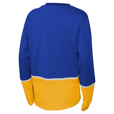 Youth Gold/Blue St. Louis Blues Pro Assist Long Sleeve T-Shirt