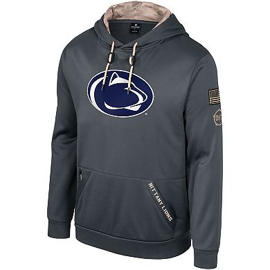 Men's Colosseum Charcoal Penn State Nittany Lions OHT Military Appreciation Pullover Hoodie