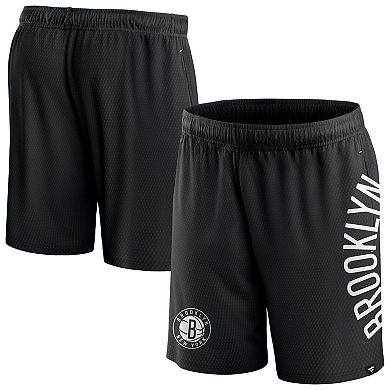 Men's Fanatics Branded Black Brooklyn Nets Post Up Mesh Shorts