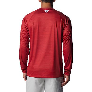 Men's Columbia Crimson Alabama Crimson Tide Big & Tall Terminal Tackle Raglan Omni-Shade Long Sleeve T-Shirt