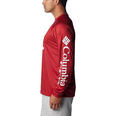 Men's Columbia Crimson Alabama Crimson Tide Big & Tall Terminal Tackle Raglan Omni-Shade Long Sleeve T-Shirt