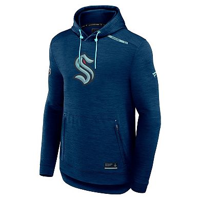 Men's Fanatics Branded Deep Sea Blue Seattle Kraken Authentic Pro Tech Pullover Hoodie