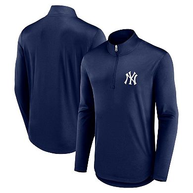 Men's Fanatics Branded Navy New York Yankees Quarterback Quarter-Zip Top