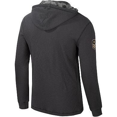 Men's Colosseum Charcoal West Virginia Mountaineers OHT Military Appreciation Henley Pullover Hoodie