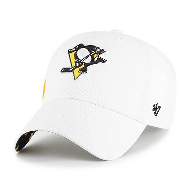 Women's '47 White Pittsburgh Penguins Confetti Clean Up Adjustable Hat