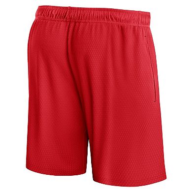 Men's Fanatics Branded Red Houston Rockets Post Up Mesh Shorts