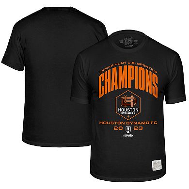 Youth Original Retro Brand  Black Houston Dynamo FC 2023 Lamar Hunt U.S. Open Cup Champions T-Shirt