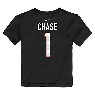 Toddler Nike Ja'Marr Chase Black Cincinnati Bengals Player Name & Number T-Shirt