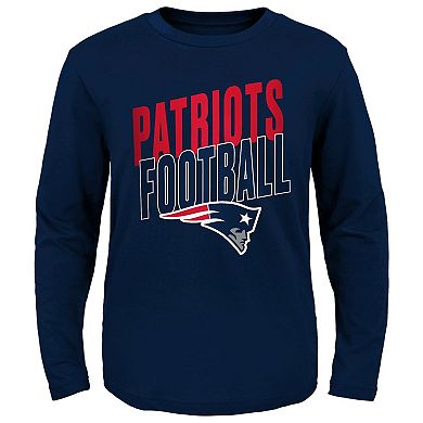 Youth Navy New England Patriots Showtime Long Sleeve T-Shirt