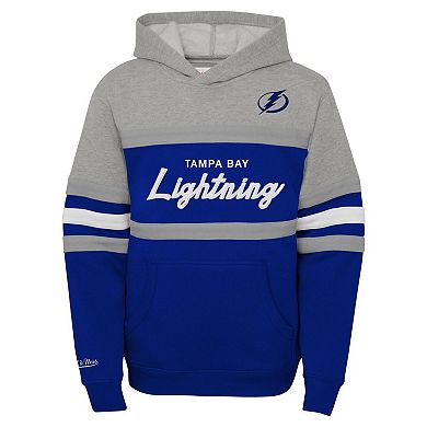 Youth Mitchell & Ness Gray Tampa Bay Lightning Head Coach Pullover Hoodie