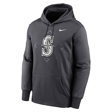 Men's Nike Anthracite Seattle Mariners Bracket Icon Performance Pullover Hoodie