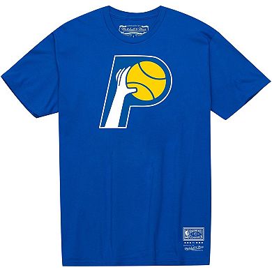 Unisex Mitchell & Ness  Royal Indiana Pacers Hardwood Classics MVP Throwback Logo T-Shirt