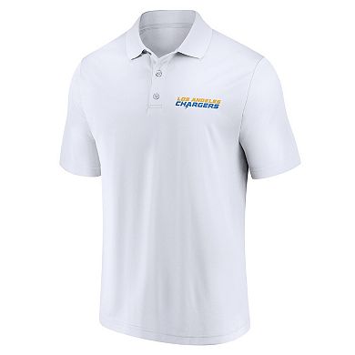 Men's Fanatics Branded White/Powder Blue Los Angeles Chargers Lockup Two-Pack Polo Set