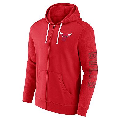 Men's Fanatics Branded Red Chicago Bulls Offensive Line Up Full-Zip Hoodie