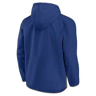 Men's Fanatics Branded Blue Tampa Bay Lightning Flagrant Foul Anorak Raglan Half-Zip Hoodie Jacket