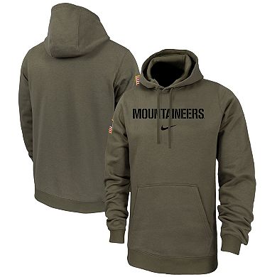 Men's Nike  Olive West Virginia Mountaineers Military Pack Club Fleece Pullover Hoodie