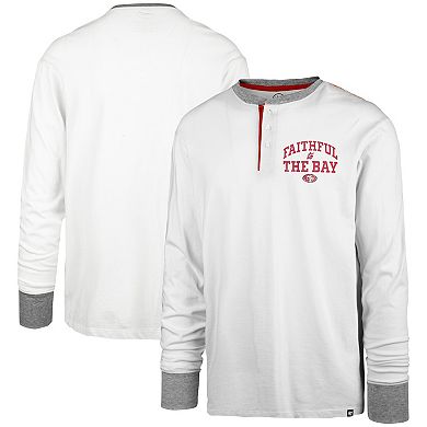 Men's '47 Cream San Francisco 49ers Faithful to The Bay Pats Peek Henley T-Shirt