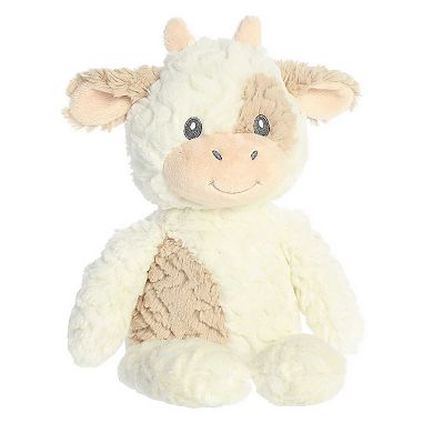 ebba Large White Huggy Collection 13" Clover Cow Adorable Baby Stuffed Animal