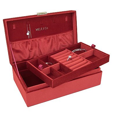 Mele & Co. Jewel Amethyst Ruby Red Jewelry Box Organizer