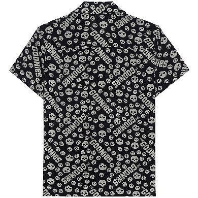 Men's Goonies Allover Print Woven Short Sleeve Button-Down Shirt