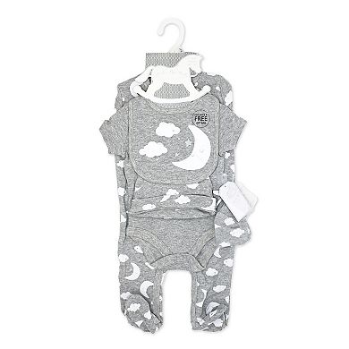 Baby Boys and Girls Crescent Moon Layette, 5 Piece Set
