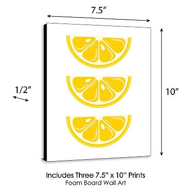 Big Dot of Happiness So Fresh - Lemon - Citrus Lemonade Kitchen Wall Art, Nursery Decor and Restaurant Decorations - 7.5 x 10 inches - Set of 3 Prints