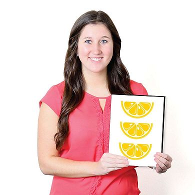 Big Dot of Happiness So Fresh - Lemon - Citrus Lemonade Kitchen Wall Art, Nursery Decor and Restaurant Decorations - 7.5 x 10 inches - Set of 3 Prints