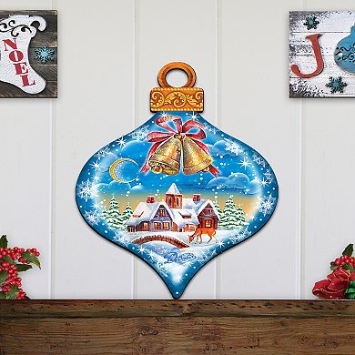 Winter Drop Christmas Ornament Door Decor by G. DeBrekht - Christmas Santa Snowman Decor