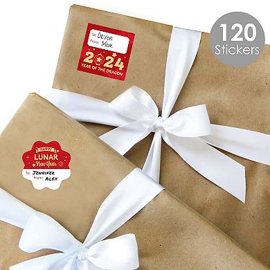 Big Dot Of Happiness Chinese Lanterns 2024 Lunar New Year Gift Label To And From 120 Stickers