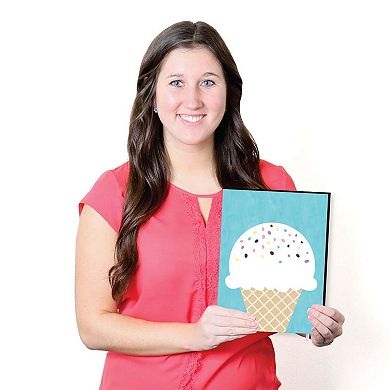 Big Dot of Happiness Scoop Up the Fun - Ice Cream - Sprinkles Kitchen Wall Art, Nursery Decor and Restaurant Decor - 7.5 x 10 inches - Set of 3 Prints